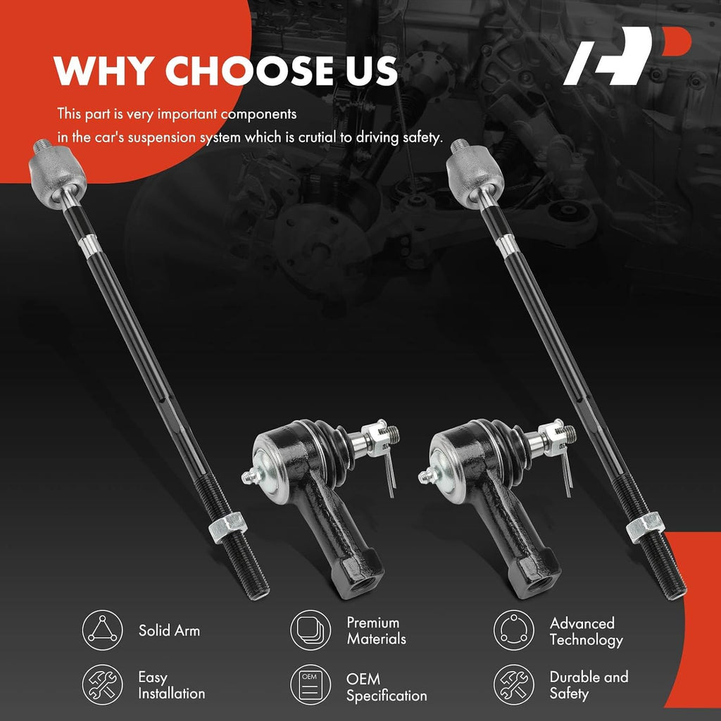 A-Premium Front Inner & Outer Tie Rod End Kit, Compatible with Ford