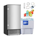 100LBS/24H Undercounter Ice Maker Machine with 30LBS Storage Bin