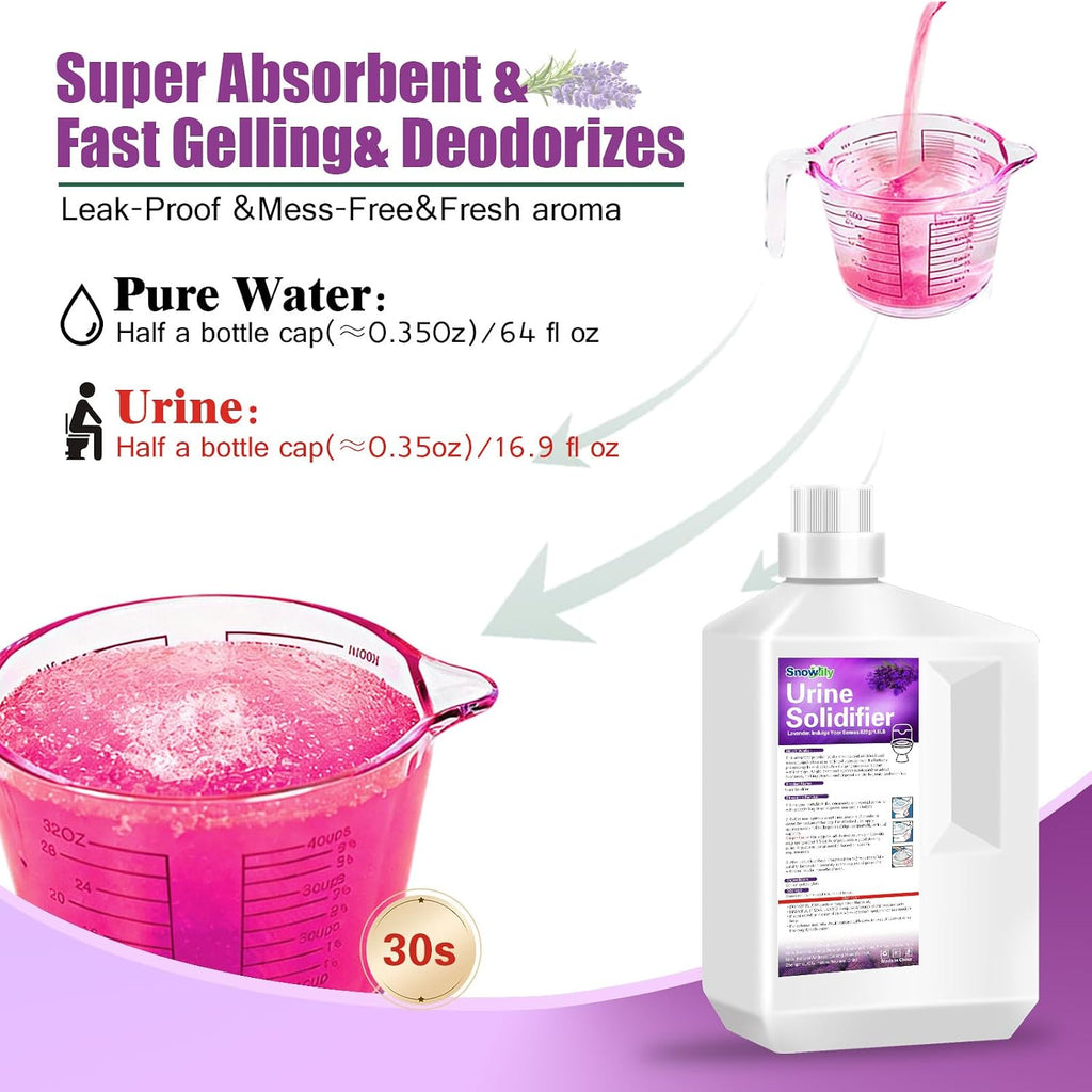 Pee Powder for Camping Toilet Gel,Urine Solidifier Powder Super Absorbent Portable Camping Toilet Deodorizer Liquid