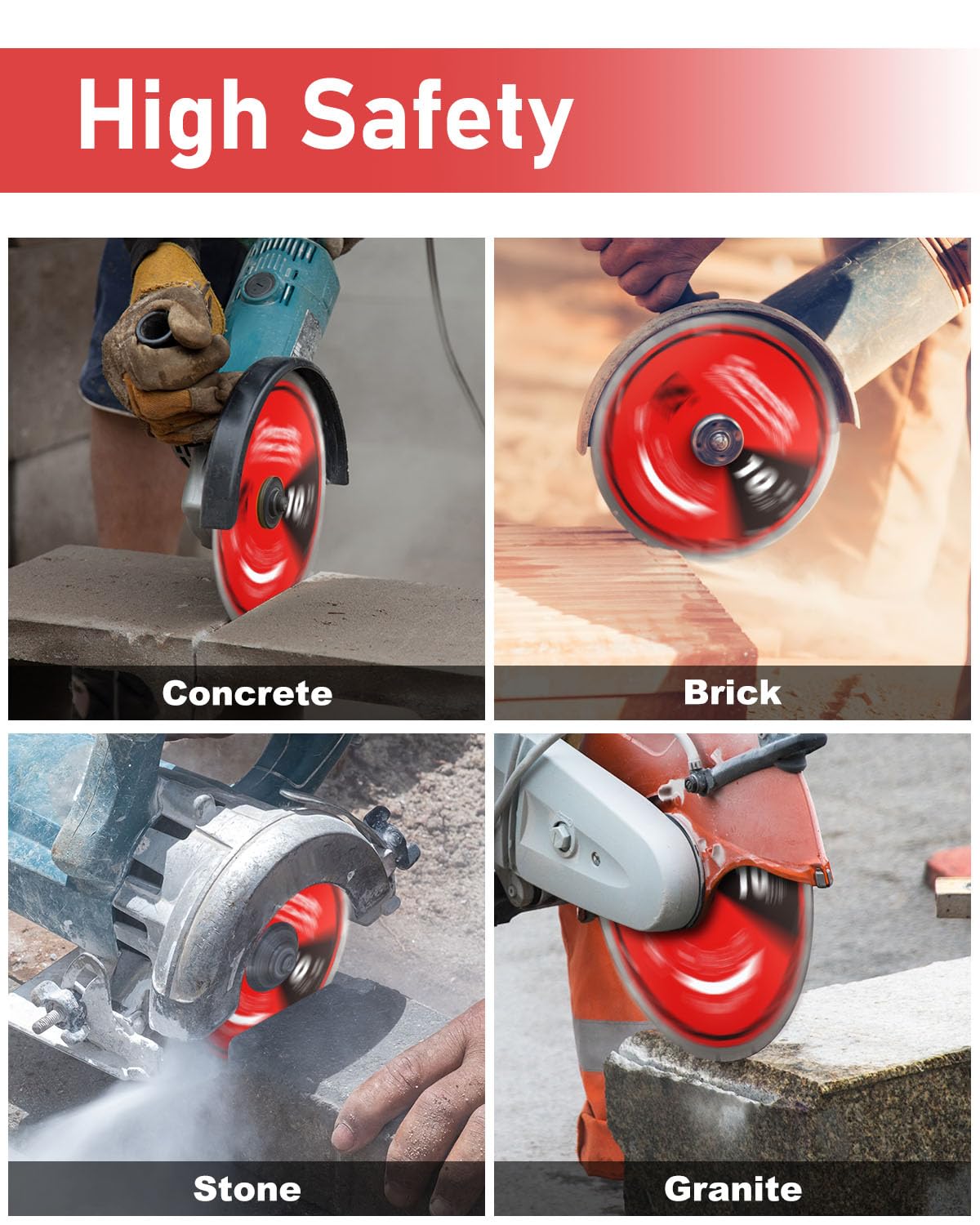 Diamond Blade for Grinder, Diamond Cutting Wheel for Angle Grinder,1/4" Segment Width, 7/8"-5/8" Arbor for Dry/Wet