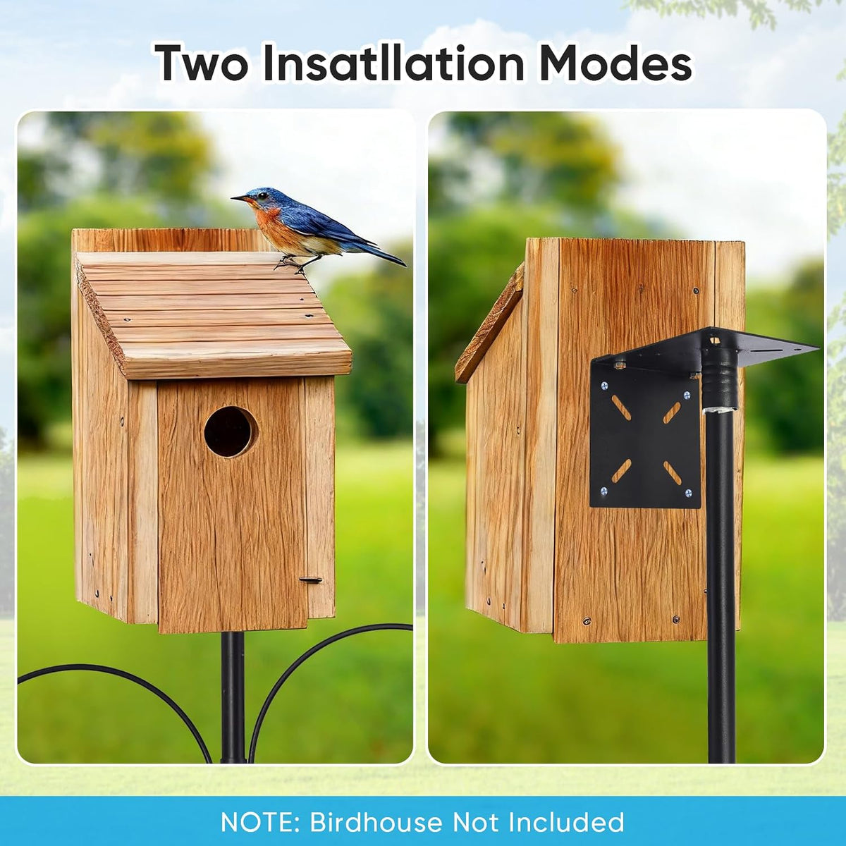 78 Inch Heavy Duty Bird Feeder Pole with Anti-Squirrel Baffle-Compact for Gardens & Patios, Outdoor Bird Feeding Station