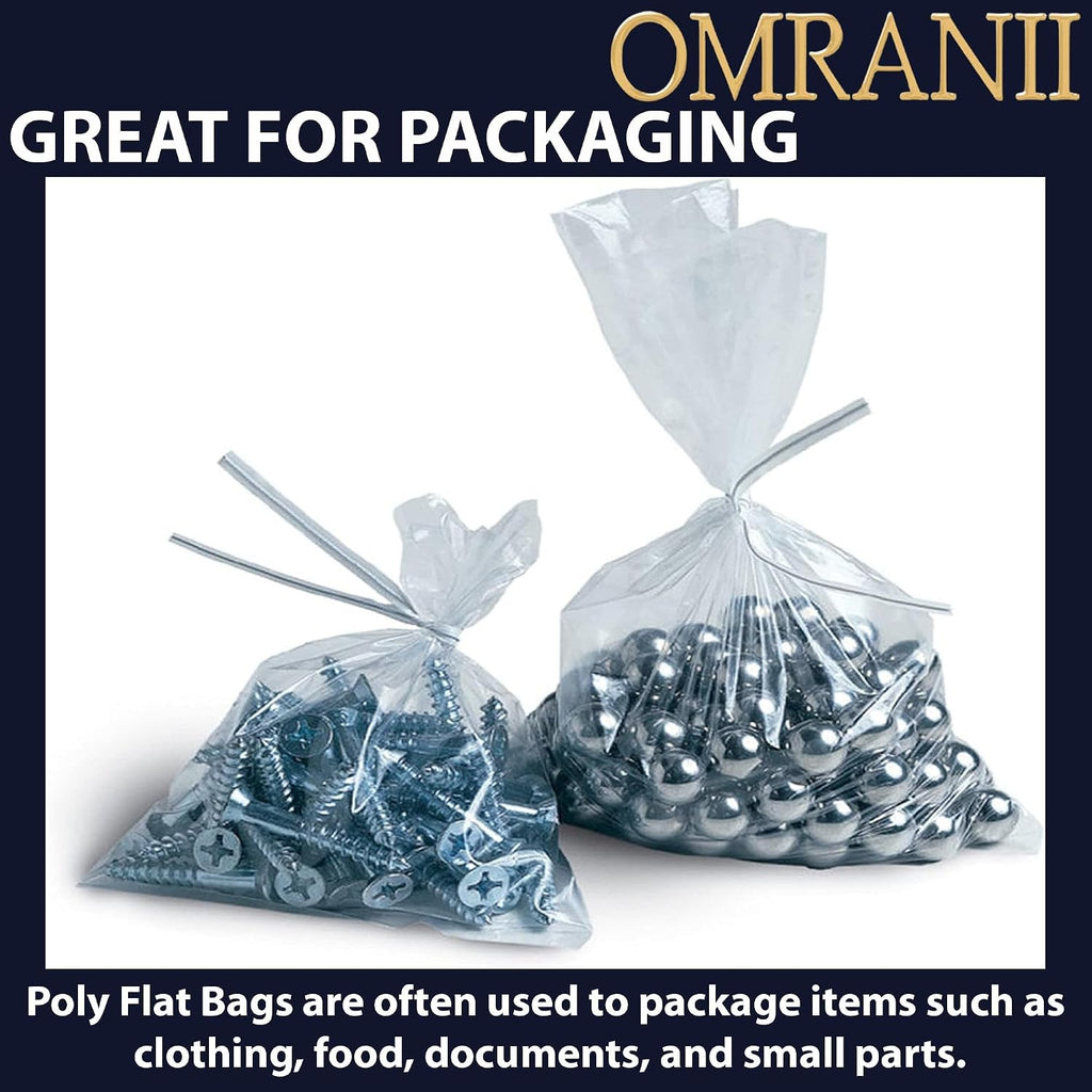 Clear Flat Poly Bags, 4Mil 24" X 36" & 100 Bags | Low-Density Polyethylene (LDPE), Flat Open Top Plastic Packaging