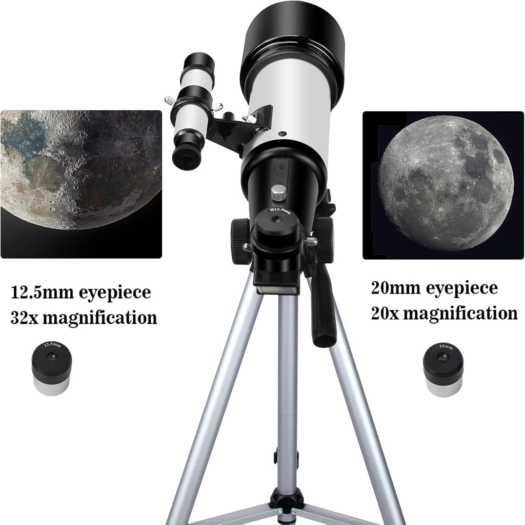 Telescopes, Telescope for Kids and Adults Beginners, 70mm Aperture 400mm Focus Length Refractor Travel Telescope with