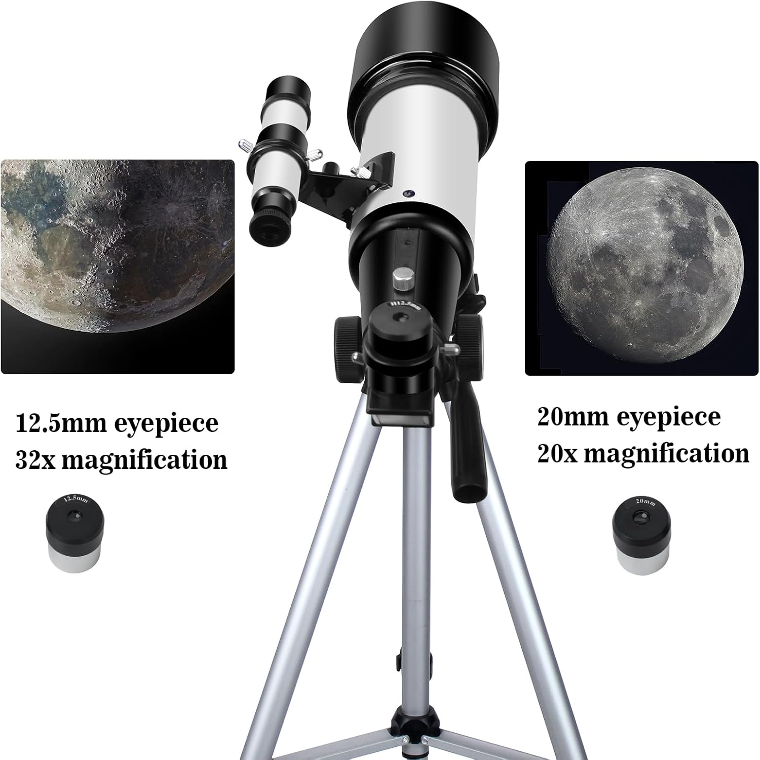 Telescopes, Telescope for Kids and Adults Beginners, 70mm Aperture 400mm Focus Length Refractor Travel Telescope with