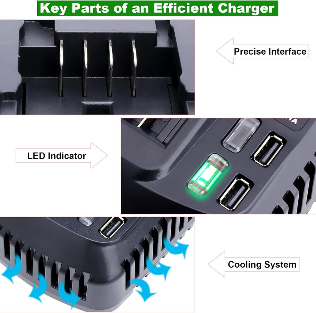 V20 Fast Battery Charger Compatible with Craftsman Battery CMCB204 CMCB202