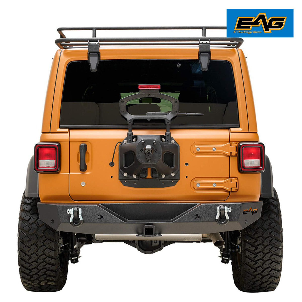 EAG Rear Bumper Rock Crawler with Parking Sensor Bracket Fit for 2018-2026 Wrangler JL