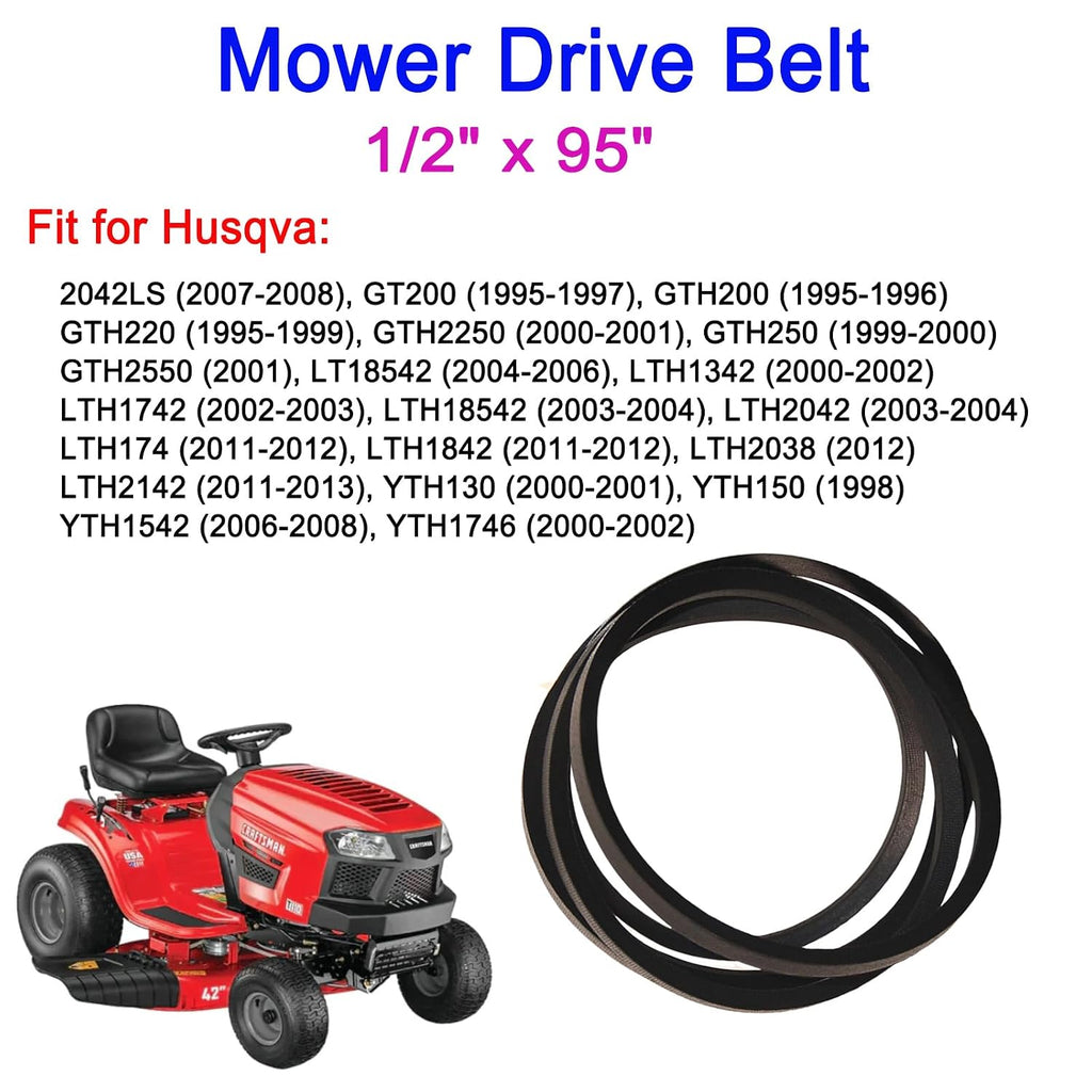 144959 Drive Belt 1/2"X 95" for Craftsman LT1000 LT2000 LT3000 Lawn Mower