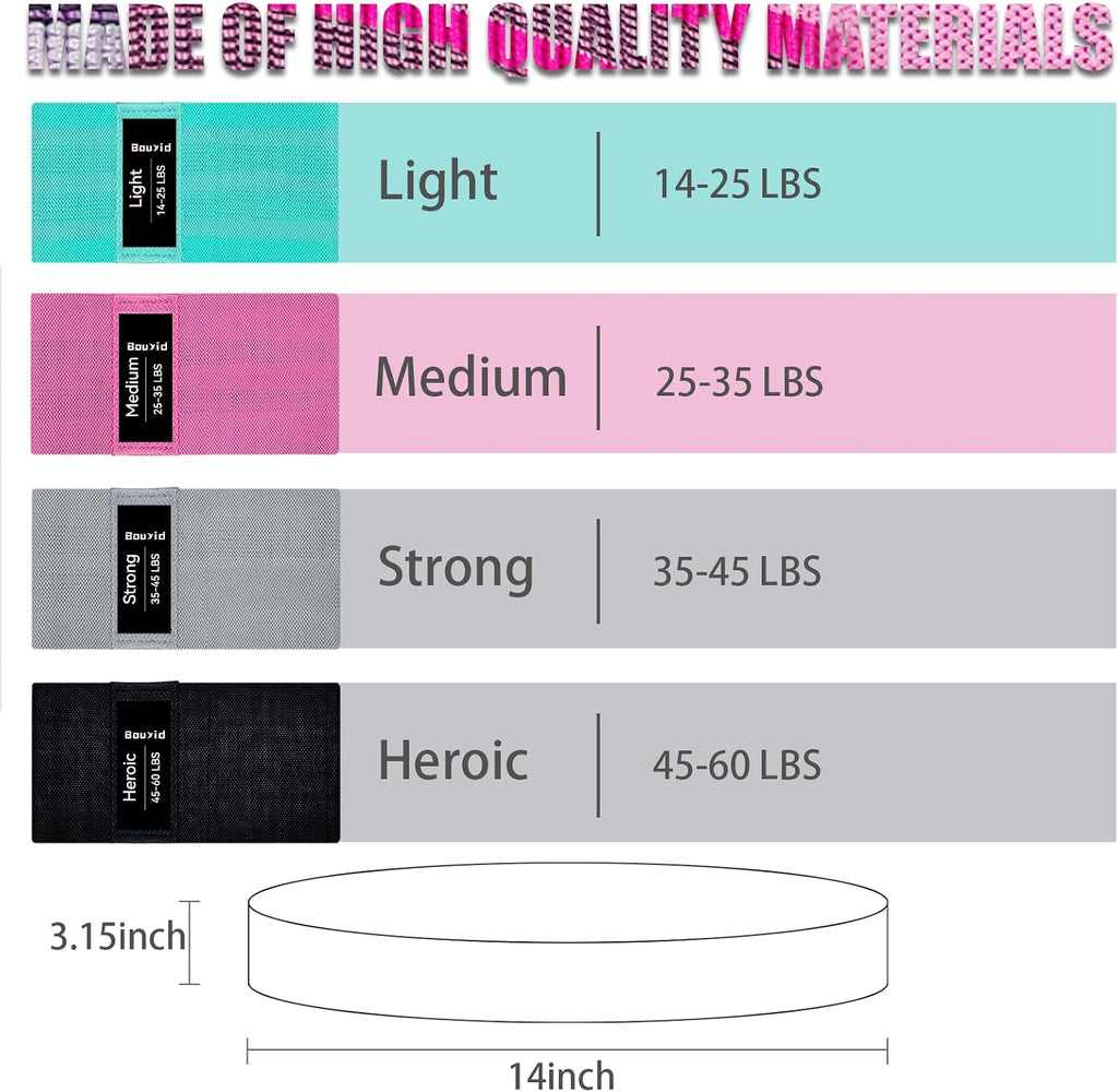 Resistance Bands for Working Out, 4 Levels Exercise Bands for Women & Men, Elastic Workout Band for Physical Therapy