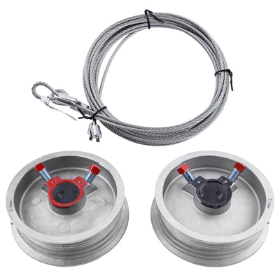 Garage Door Cable and Drums Set, Standard Lift 400 Series Drum & 1/8" x 9 ft 7 in Galvanized Cables, Aluminum Drum