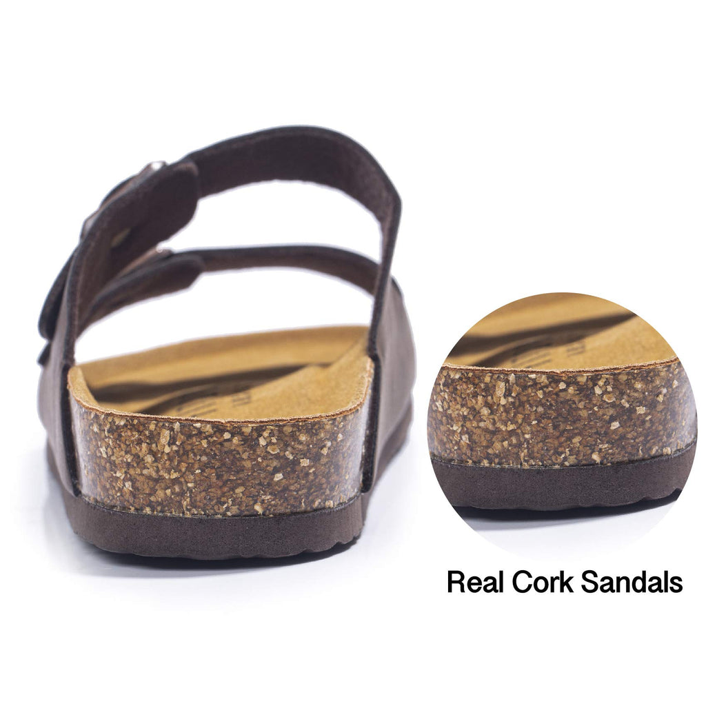 Mens Sandals,Arch Support Slides Adjustable Buckles Cork Footbed