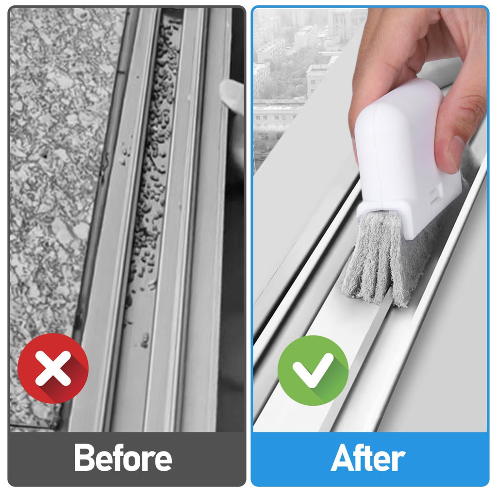 Window Track Cleaner Set, Window Groove Cleaning Brush Tools, 7PCS