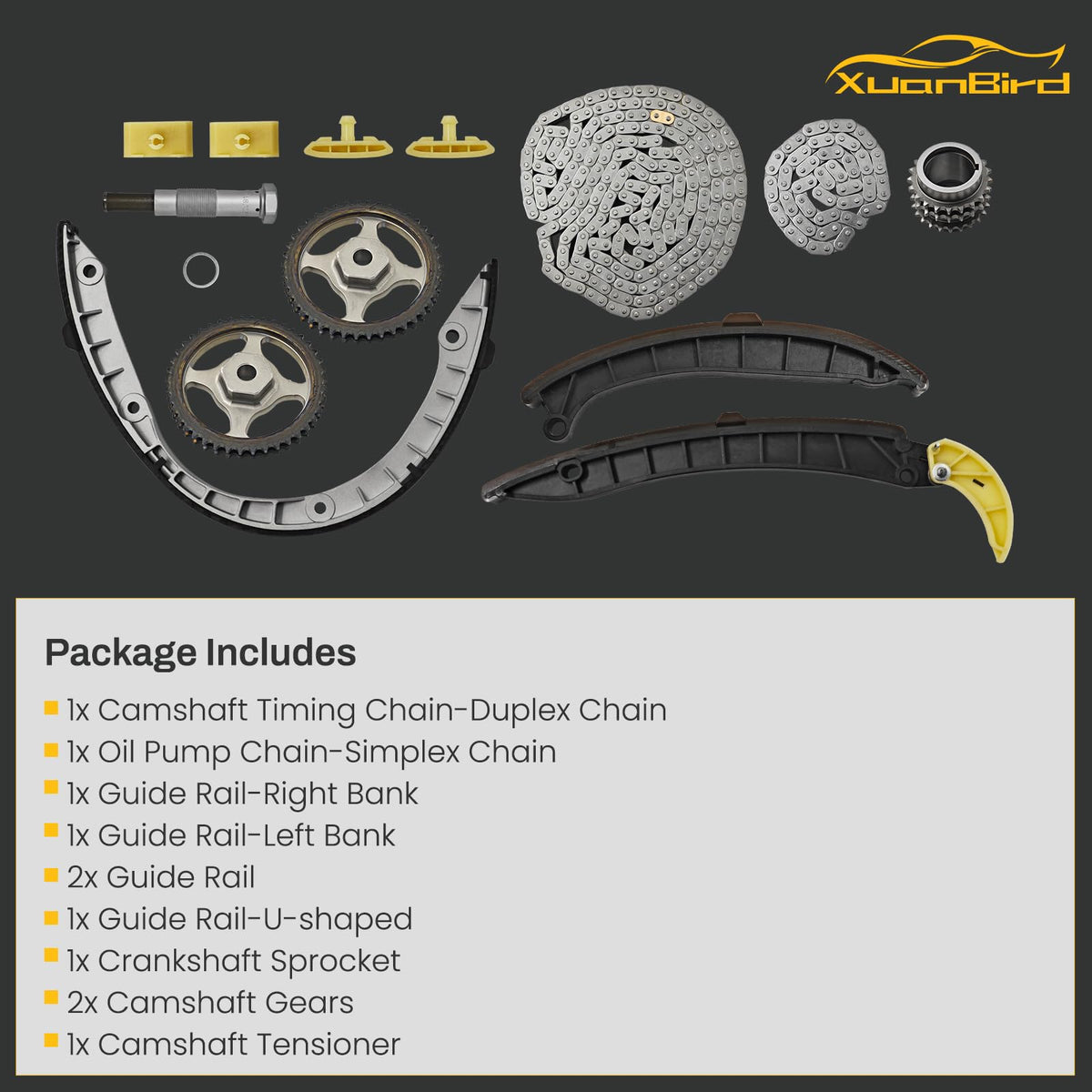 11PCS Timing Chain Kit for Porsche Cayenne 2008-2018, Panamera 2010-2016
