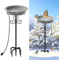 Heated Bird Baths for Outdoors, 100W Heated Birdbath Outside Winter, Gray