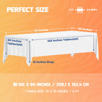 WEALUXE White Table Cloths for 6 Foot Rectangle Tables, 2 Pack, 60x102