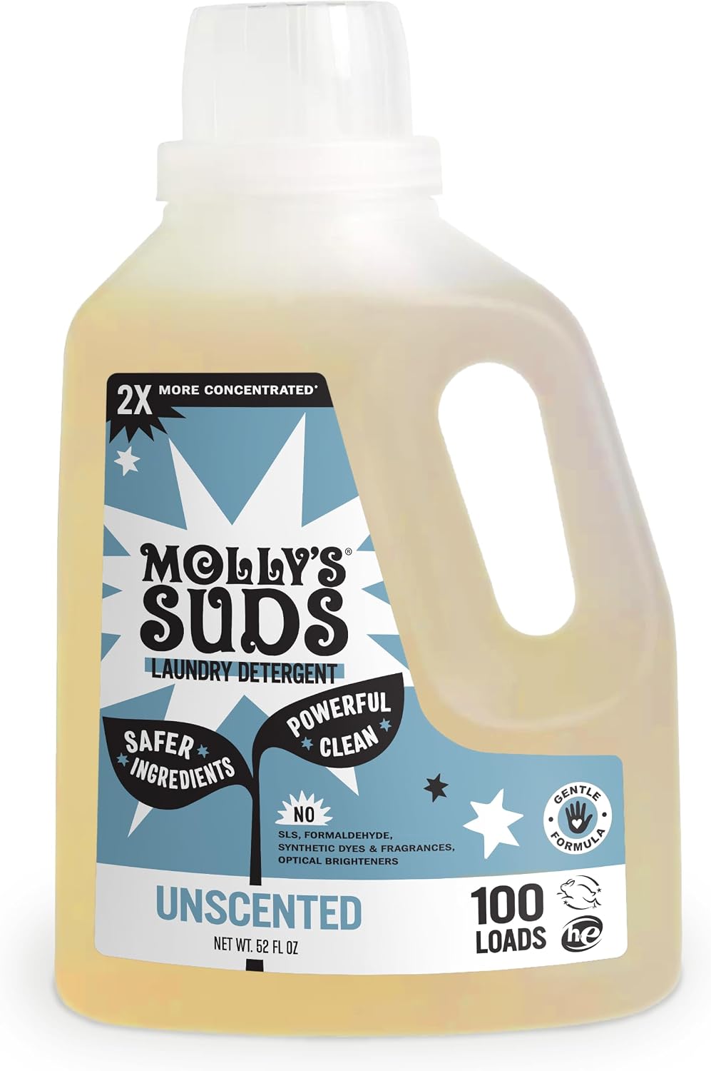 Liquid Laundry Detergent | Clean Laundry Detergent Soap for Sensitive Skin | 2x Concentrated, High Efficiency (HE) |