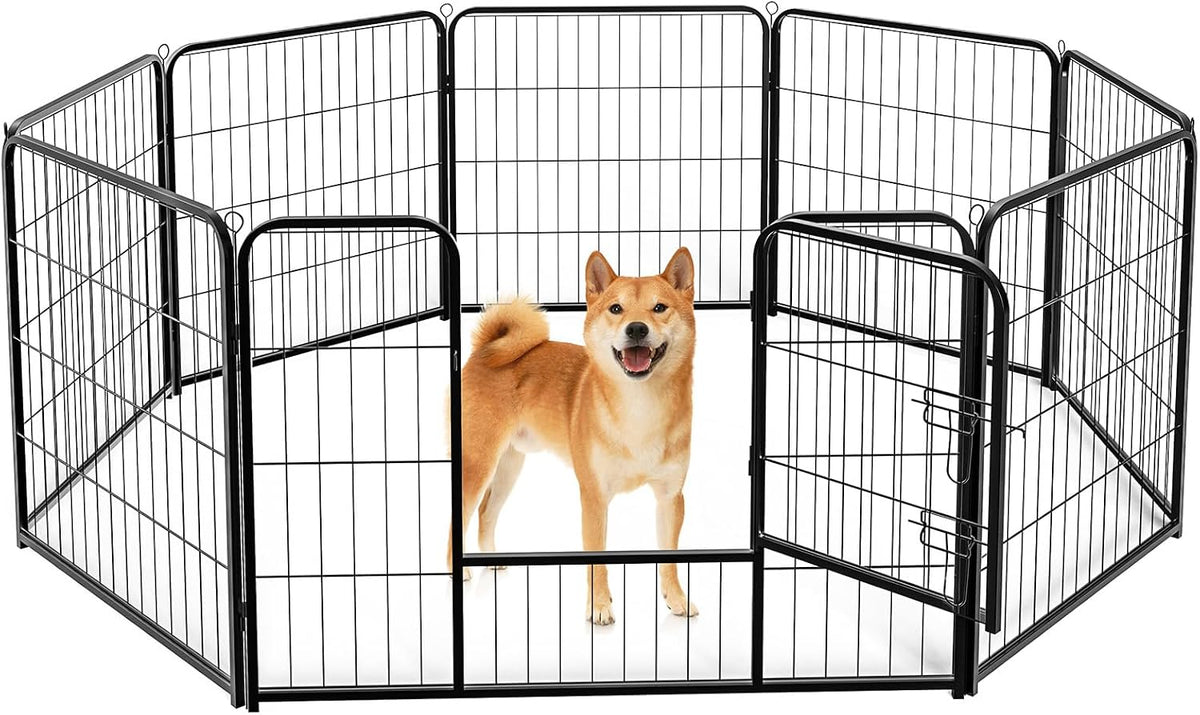 Dog Playpen 8 Panels 32 Inch Indoor Outdoor Metal Pet Fence
