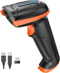 Barcode Scanner Wireless 1D Laser Cordless Barcode Reader with Battery Level Indicator, Versatile 2 in 1 2.4Ghz