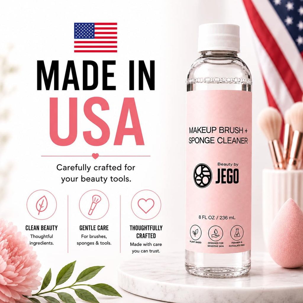 Makeup Brush Cleaner Solution - Sponge Cleaner - Make Up Brush Liquid Cleanser - Hypoallergenic & Plant-Based
