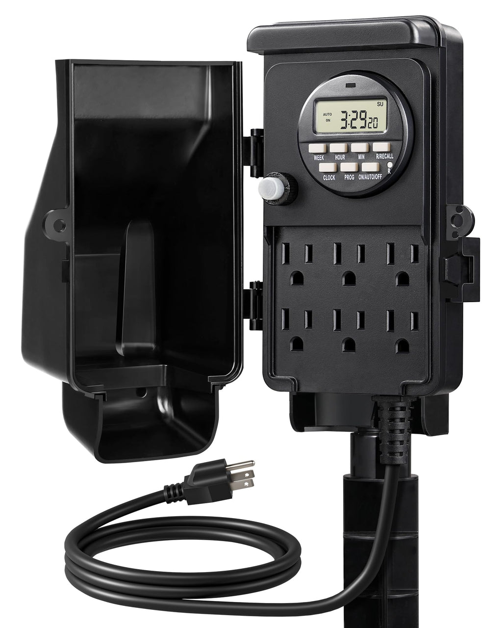 DEWENWILS Outdoor Digital Power Strip Timer, Waterproof Power Stake Timer