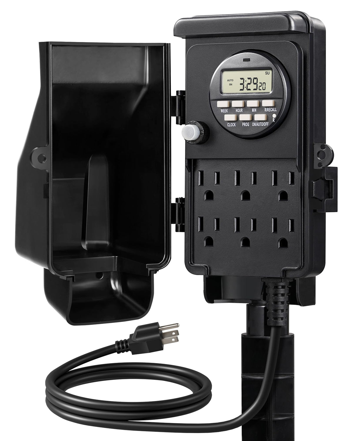 DEWENWILS Outdoor Digital Power Strip Timer, Waterproof Power Stake Timer