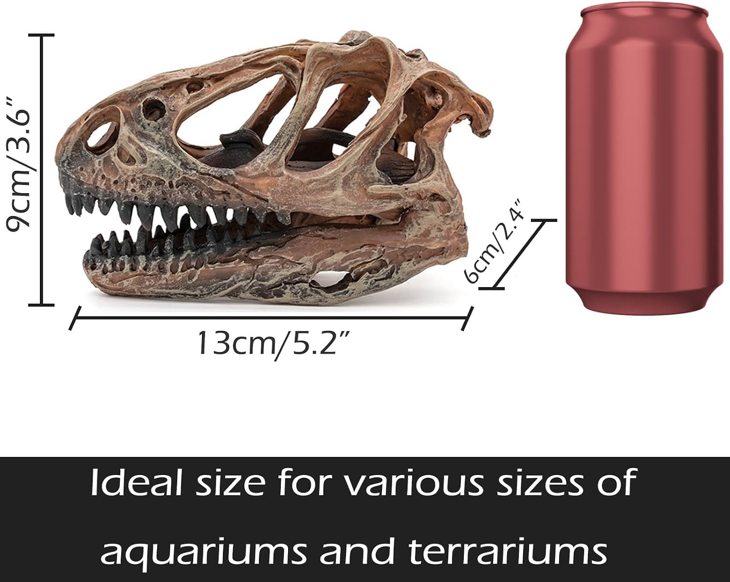 Fish Hideout Aquarium Décor Decorations Dinosaur Skull Fish Tank Decor Cave Dinosaur Skull Betta Animal Halloween