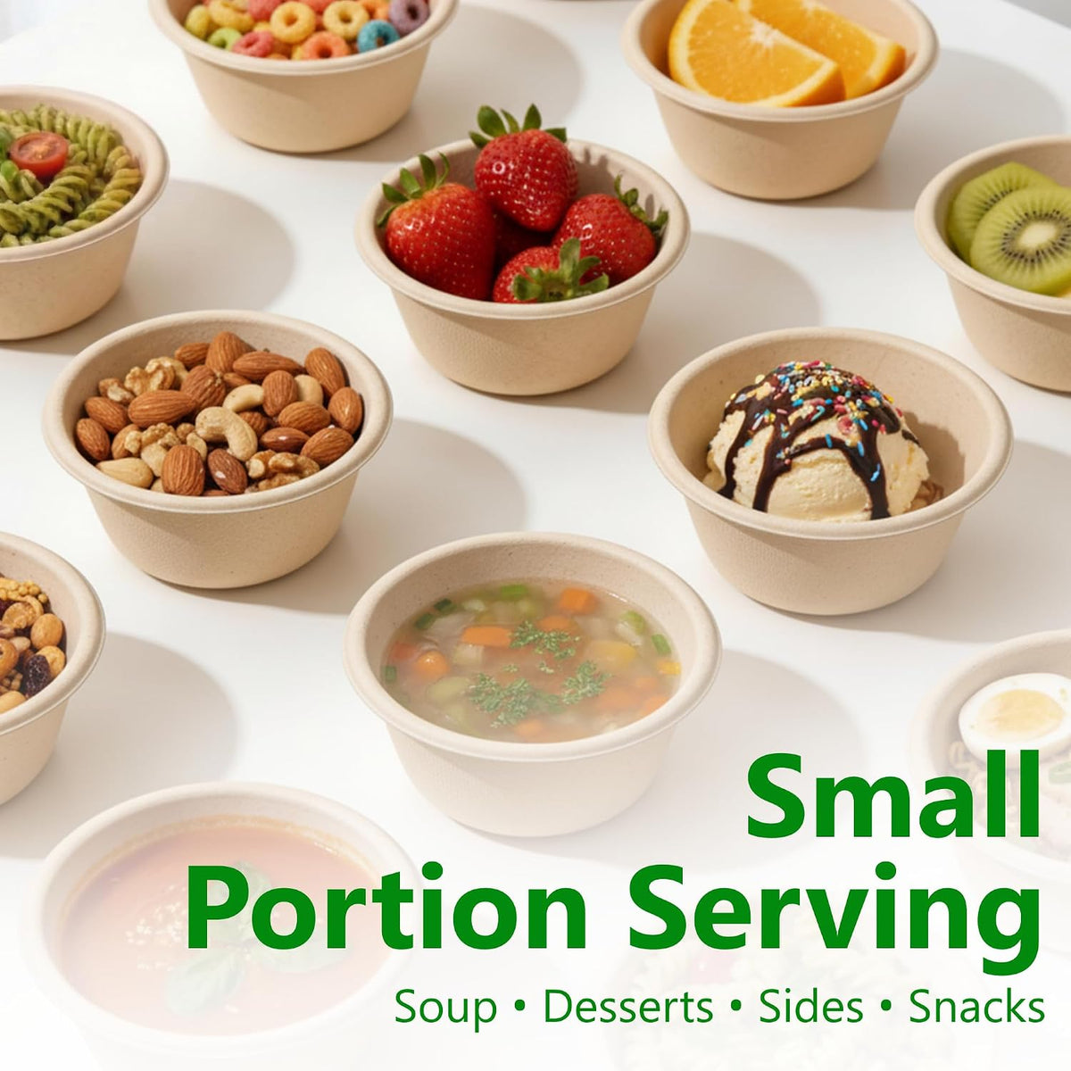 10 oz Bamboo Disposable Soup Bowls, 100 Pack, Heavy Duty