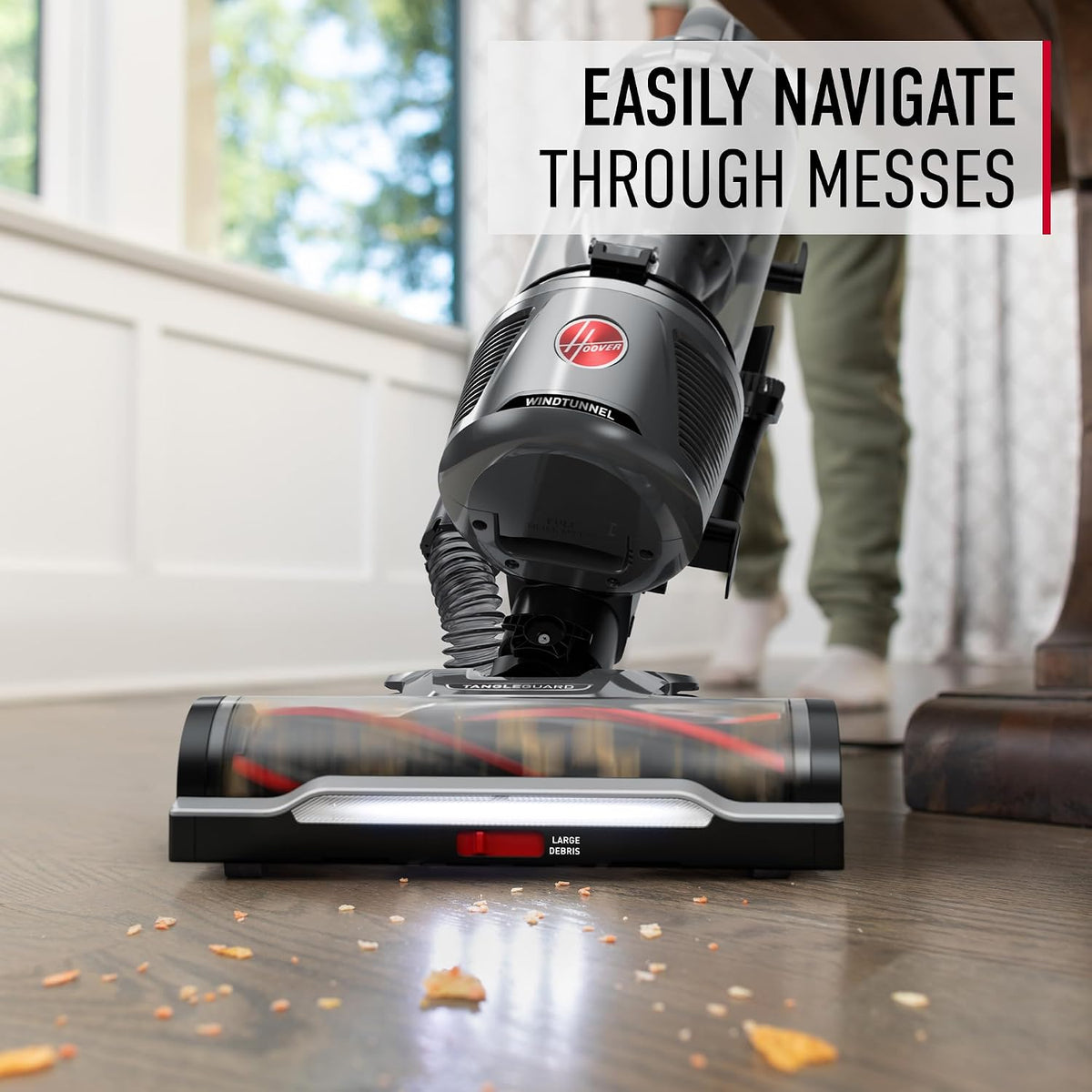 WindTunnel Tangle Guard Bagless Vacuum, Corded Upright Vacuum | HEPA Media Filtration, Anti-Hair Wrap, Headlights