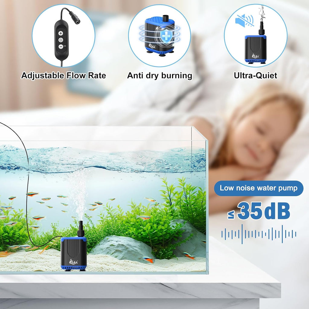 Aquarium Water Pump, DC Pump with Controller 420 GPH 15W