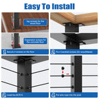 36" Cable Railing Corner Post(Post 35"x2"x2"), L-Drilled Corner Post with Flat Top Mount, Stainless Steel Black