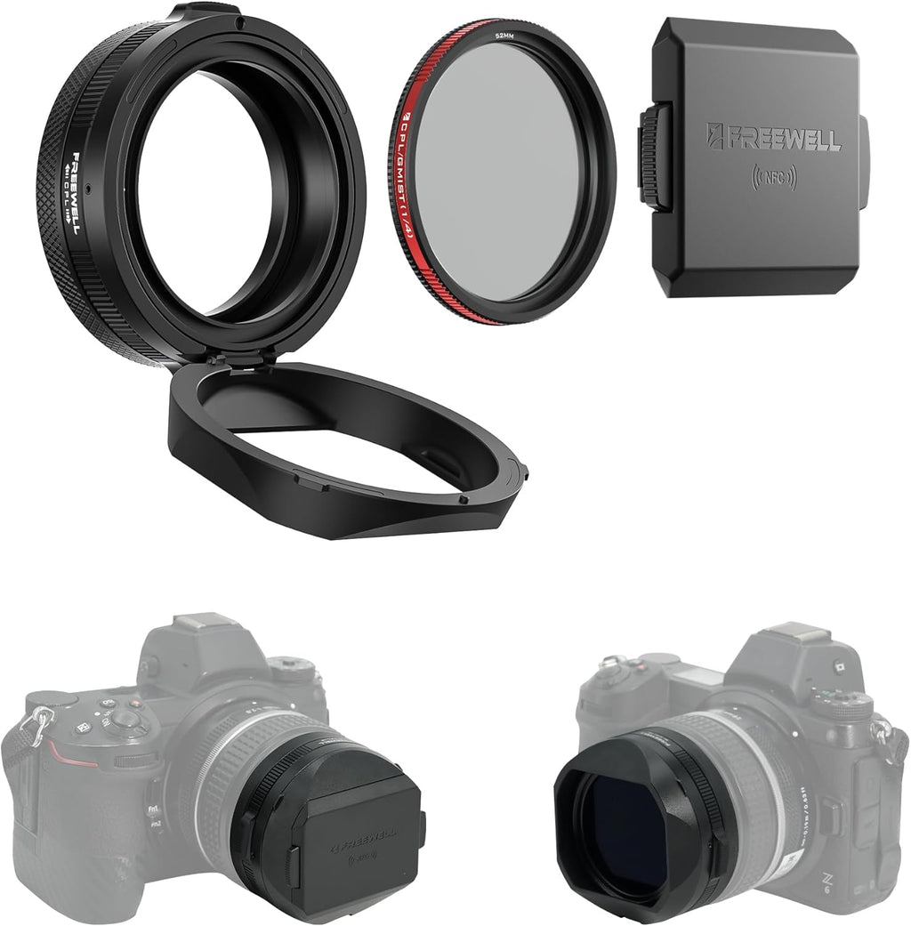 The Real Lens Hood – CPL/Mist Filter, Quick Flip, Touchless Adjustment for Nikon NIKKOR Z 40mm f/2 (Black)