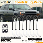 Aupoko 9070C Spark Plug Wire Extreme 9000 Ceramic Boot Ignition Wire Kit