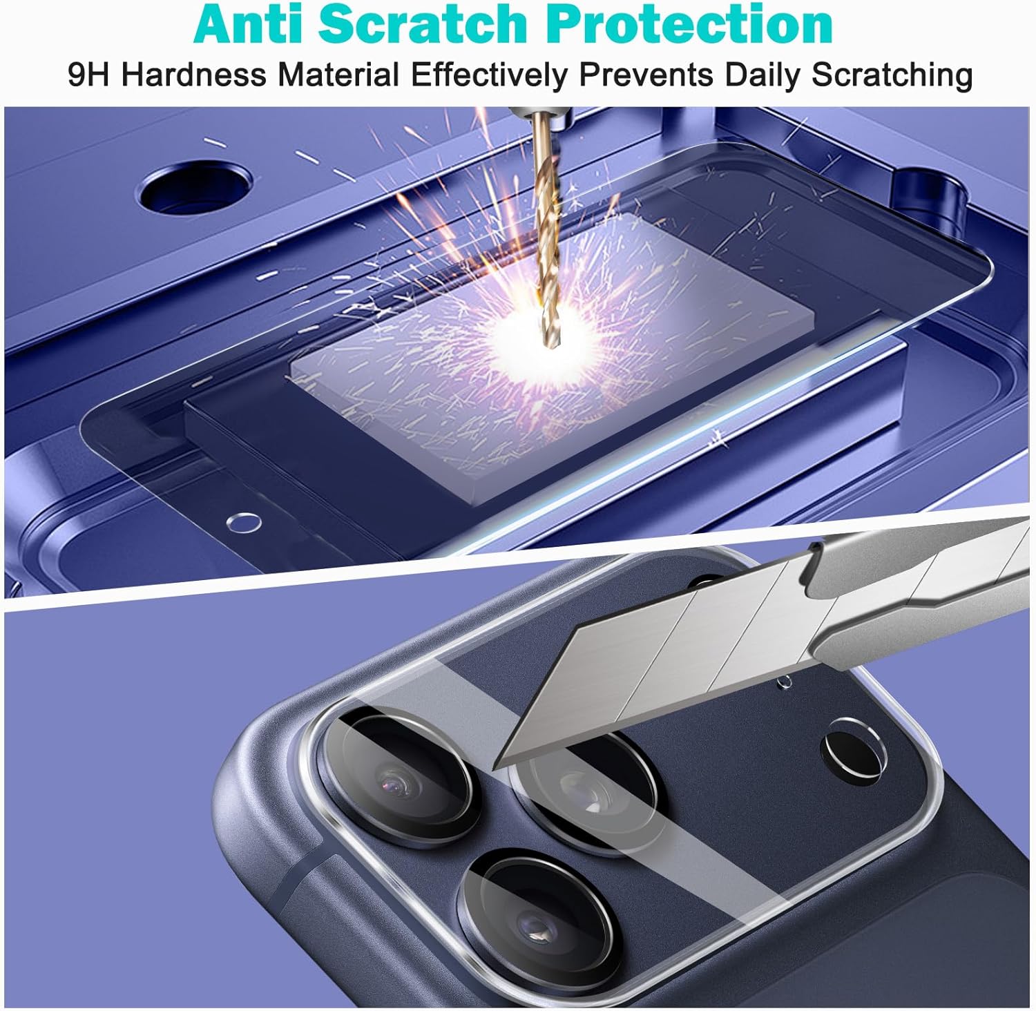 3+3 Pack for iPhone 17 Pro Max Privacy Screen Protector with Camera Lens Protector Full Coverage Anti-Spy Tempered