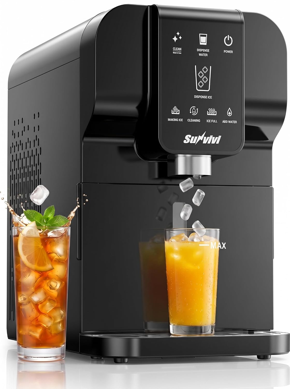 Nugget Ice Maker Countertop, Auto Drop Ice, Self Cleaning