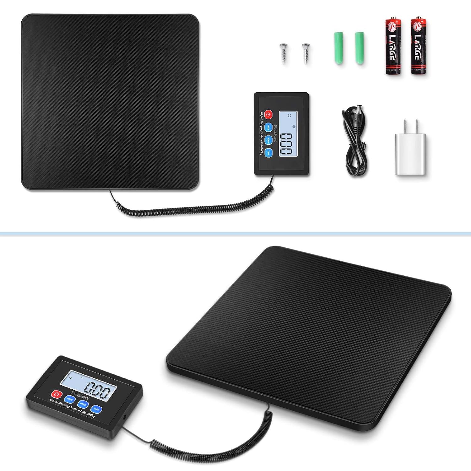 Shipping Scale, 440LB x 10g High Accuracy Postal Scale, Hold & Tare | Carbon Fiber Platform, Digital Shipping Postal