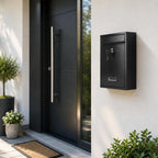 Mailbox for Outside, Wall Mount Locking Mailbox, Security Drop Box with Key Lock for Letters, Cash, Cards, Steel Mail