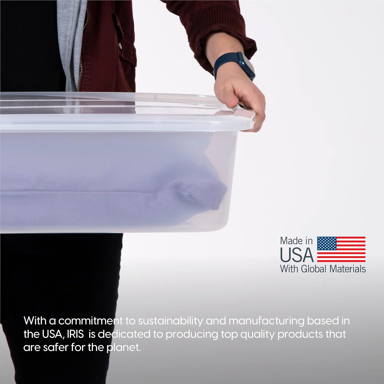 50 Qt Plastic Under Bed Storage Organizer Bin Container with Secure Lids and Durable Buckles, Multi-Purpose for