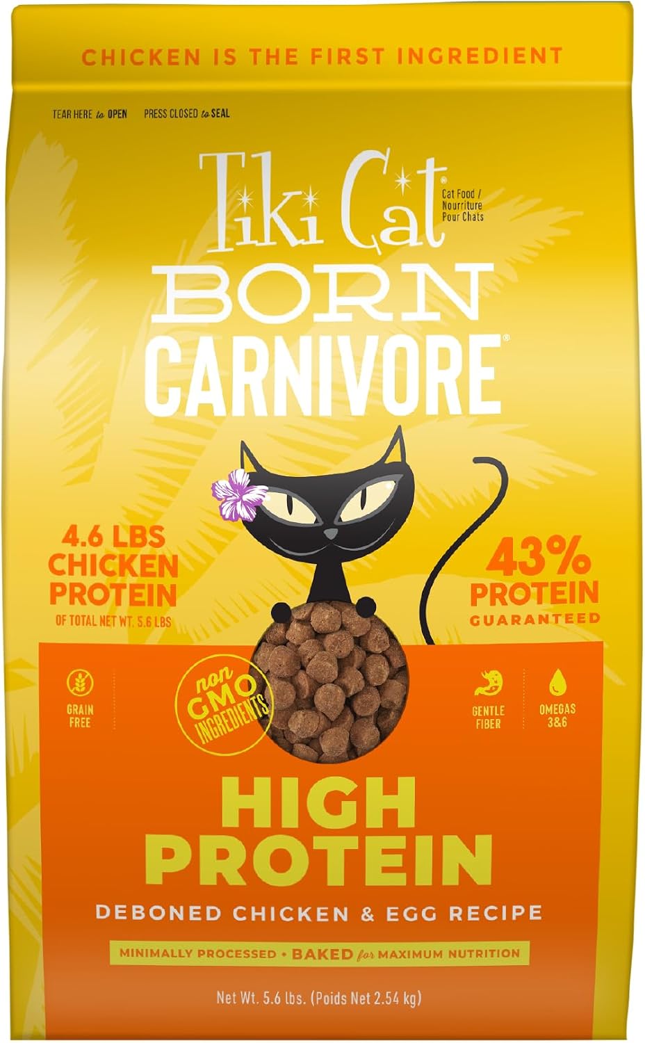 Tiki Cat Born Carnivore Dry Cat Food, Deboned Chicken & Egg, 56 lb Bag