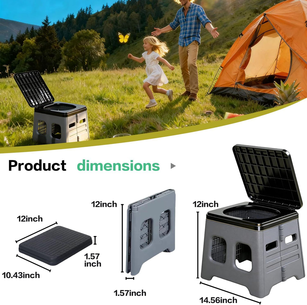 Portable Camping Toilet for Adults - Portable Folding Toilet with Lid,Travel Portable Potty for Adults,Porta Potty