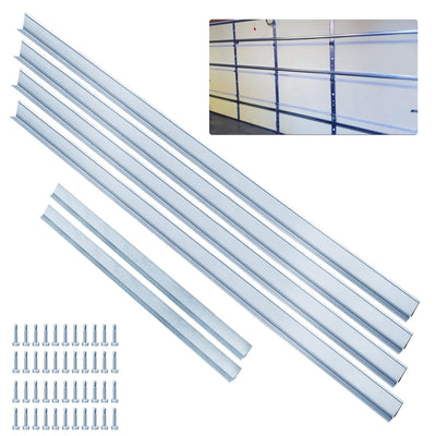 2 Set of 16FT Garage Door Strut Support Brace,16' Reinforcement Steel Hurricane Strut Beams,Heavy Duty,20# Thick