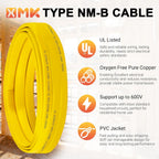 XMK Solid Indoor 12/2 W/G NMB Cable,Electric Wire 12 Guage 2 Conductor,10ft