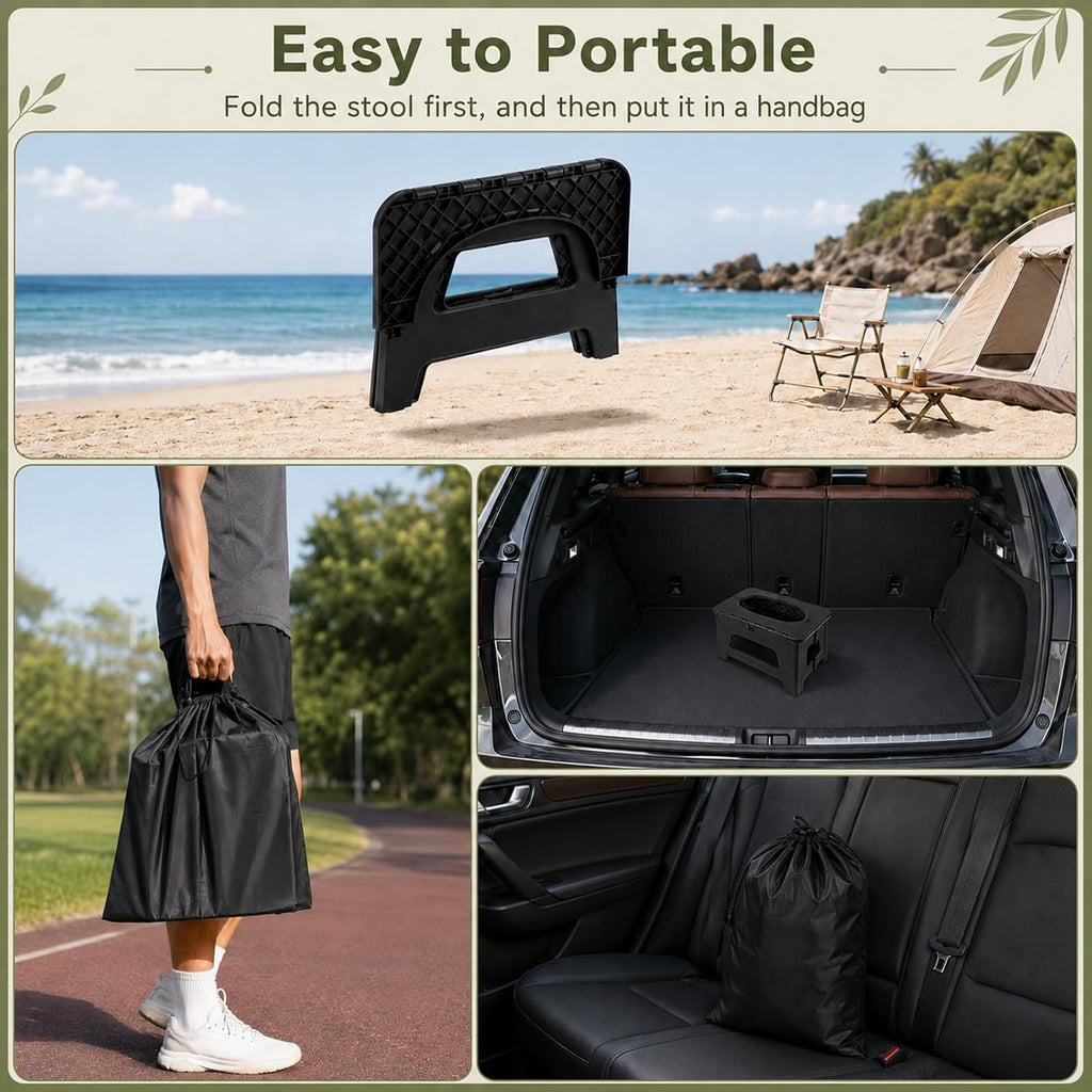 Portable Toilet for Adults, Folding Camping Toilet for Road Trips | 20pieces Leak-Proof Bags, RV Toilet, Boating, Car
