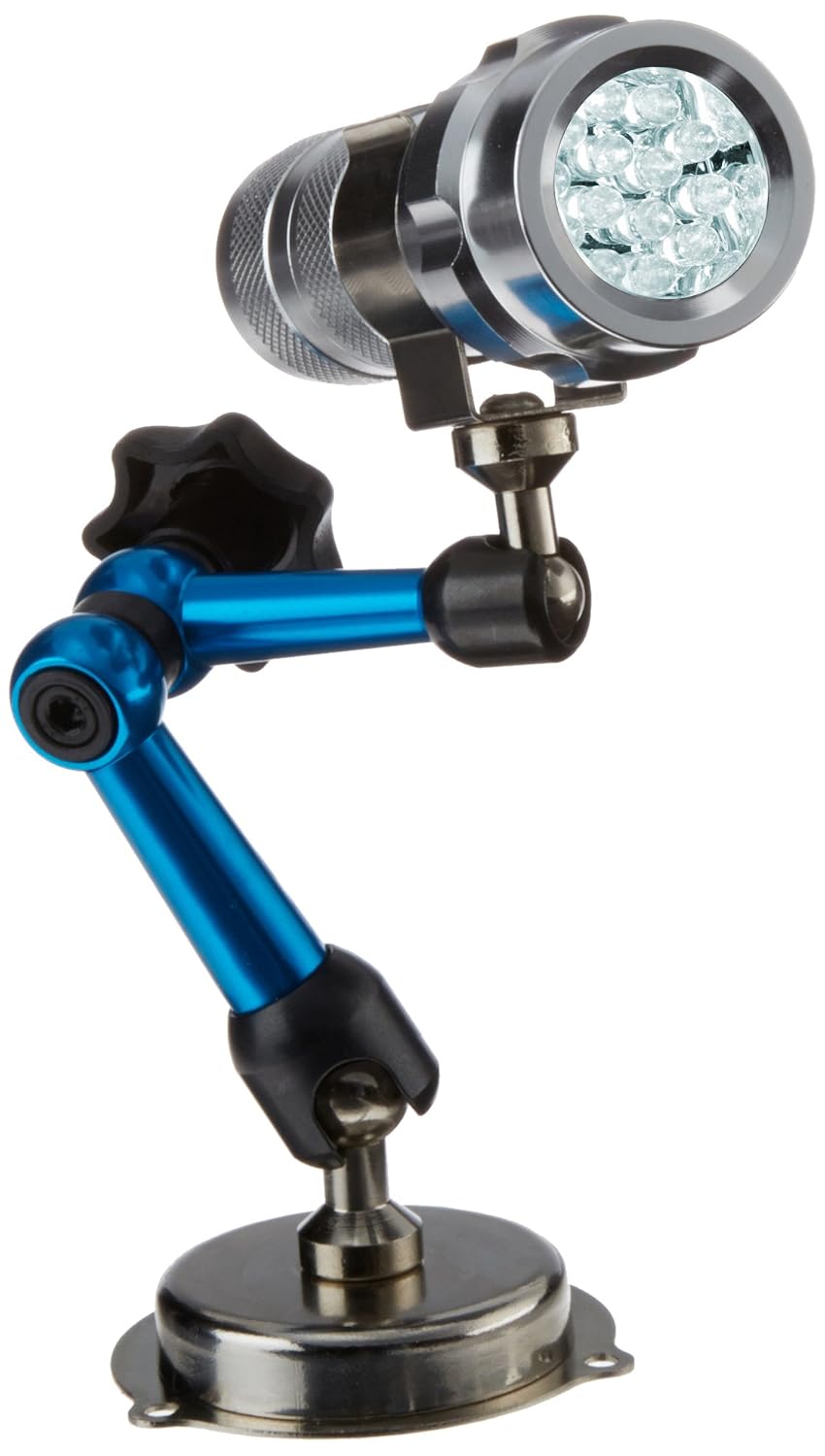 Fowler 52-630-460 Articulating Arm Magnetic Base with LED Flashlight, 6" Articulating Arm