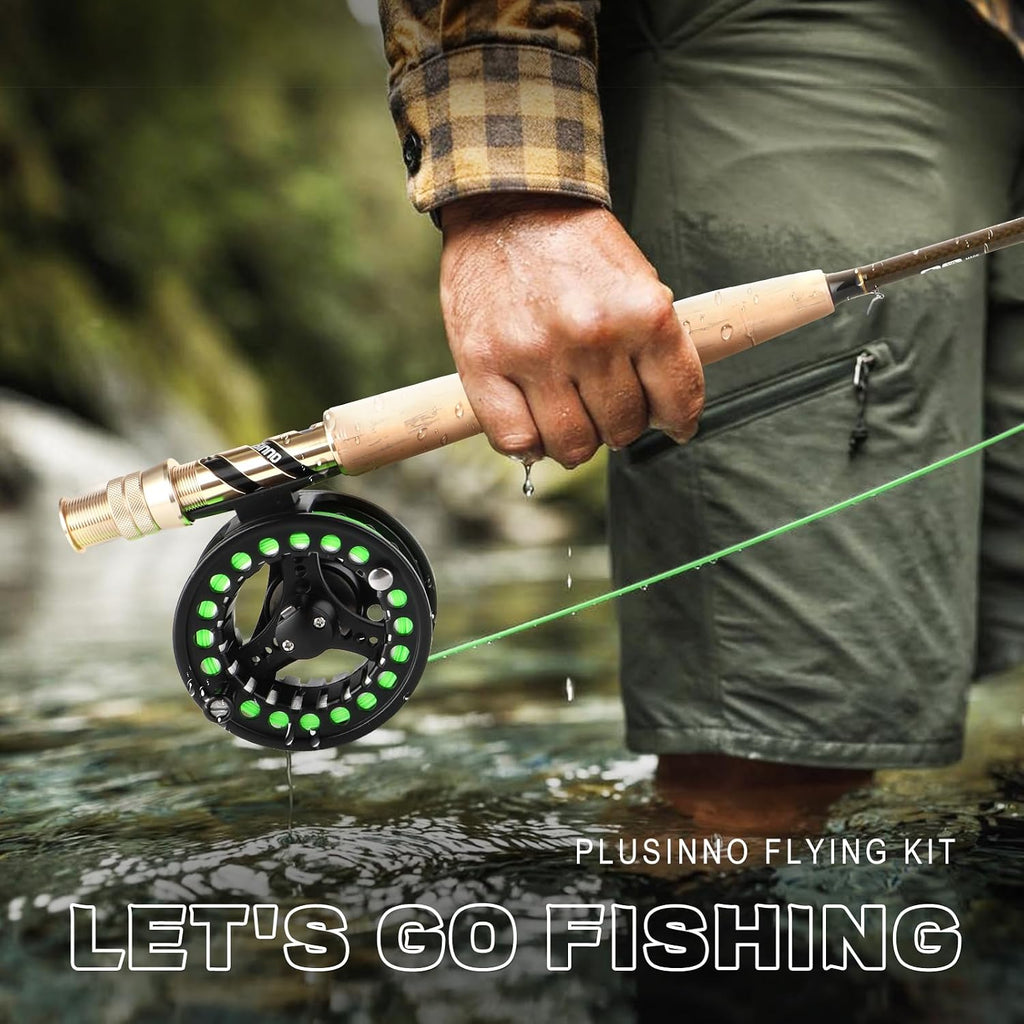 Fly Fishing Rod and Reel Combo Kit, Fly Fishing Rod for Starters | 4 Piece Lightweight Ultra-Portable Graphite 5 Wt