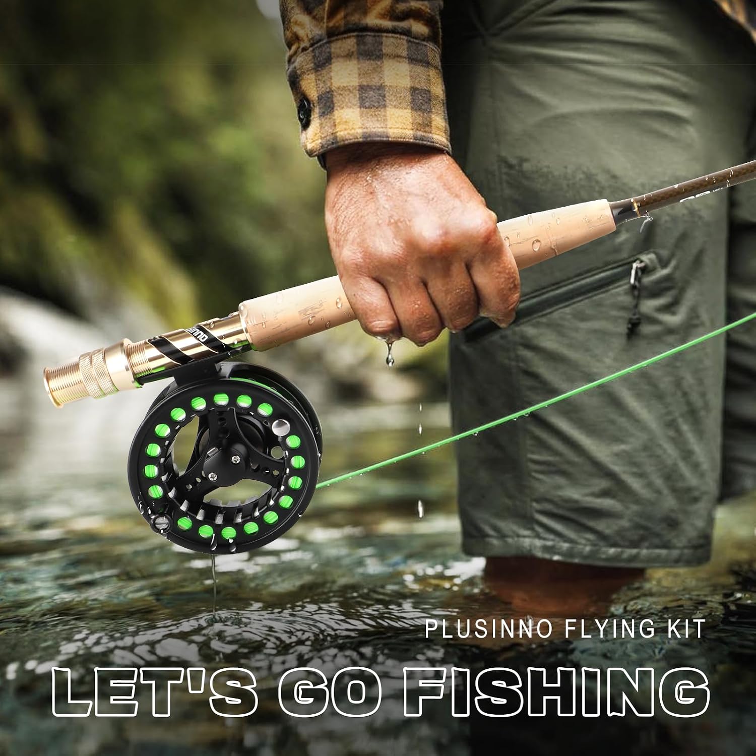 Fly Fishing Rod and Reel Combo Kit, Fly Fishing Rod for Starters | 4 Piece Lightweight Ultra-Portable Graphite 5 Wt