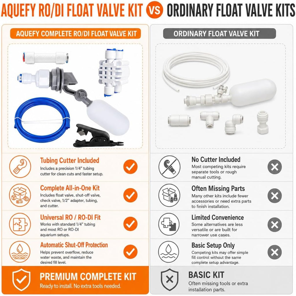 RO/DI Float Valve Kit for Reef Tank and Aquarium ATO Auto Top Off