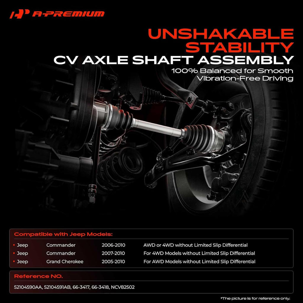 A-Premium Set of 2 Front CV Axle Shaft Assembly