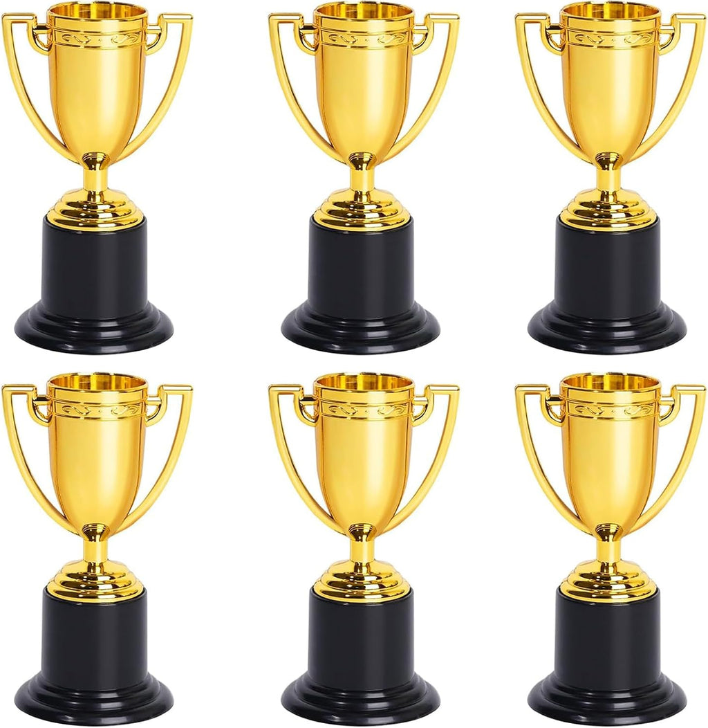 Mini Trophies, 4 Inch Mini Gold Award Trophy Cup, Plastic Gold Award Trophy Cups, Golden Award Trophy Cups Set for