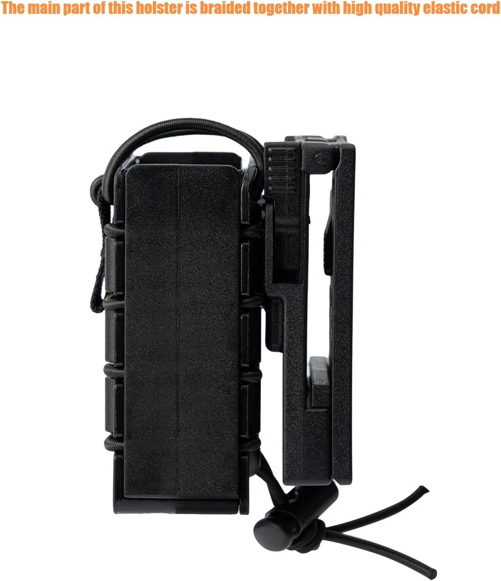 Compact Radio Holster Polymer Walkie-Talkie Case w/Duty Belt/MOLLE Vest Clip Two Ways Radio Pouch Interphone Carrier