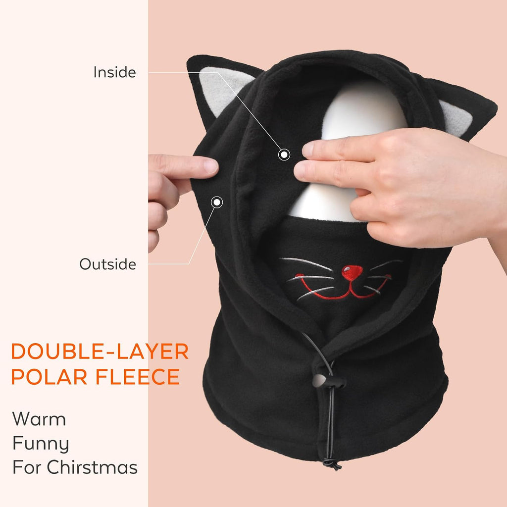 Kids Winter Hat Balaclava, Fleece Cold-Weather Hood for Boys & Girls School and Outdoor Snow Play