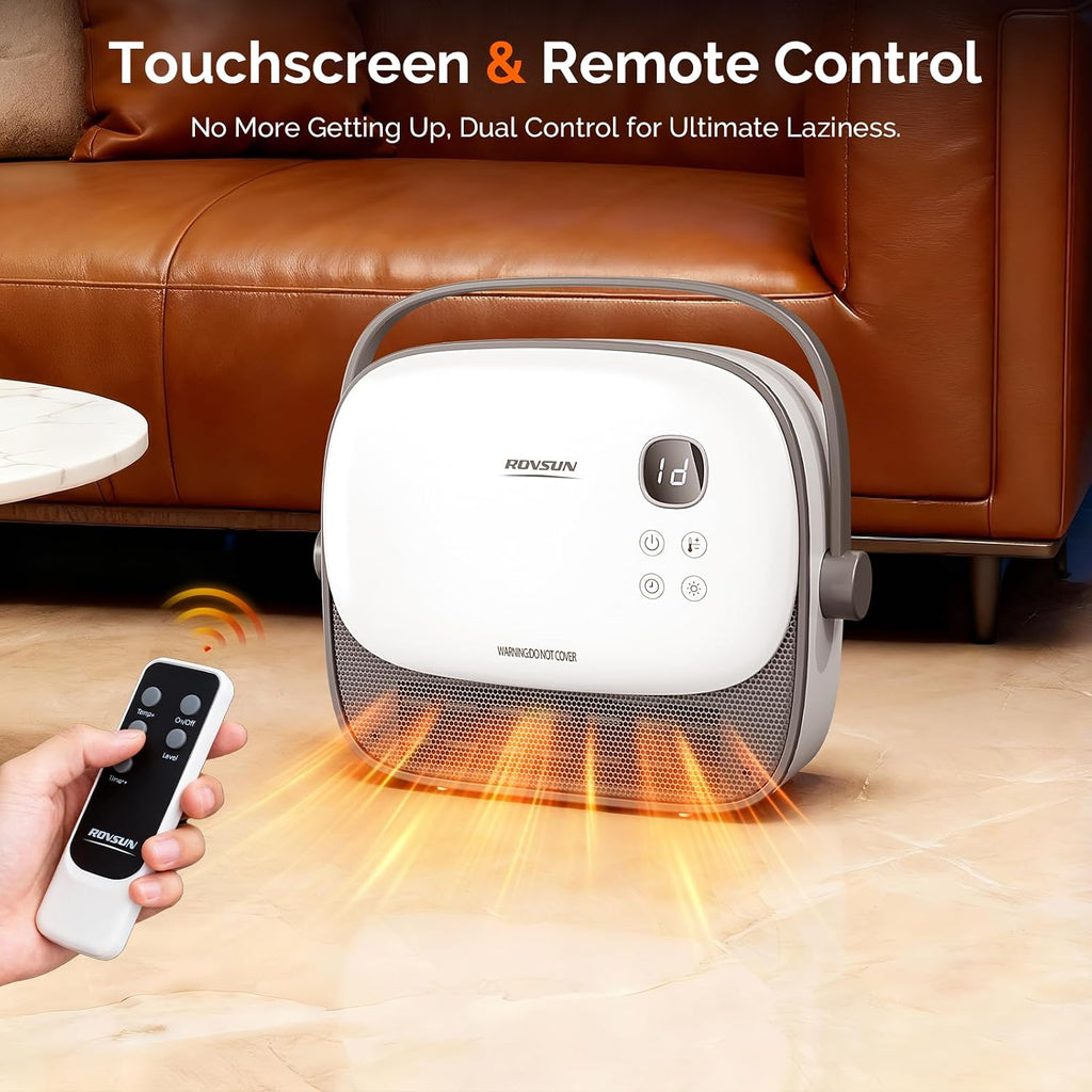 1500W Small Wall Mounted Space Heater with Remote Control, PTC Heating Element & 3s Fast Heating, Wall Electric